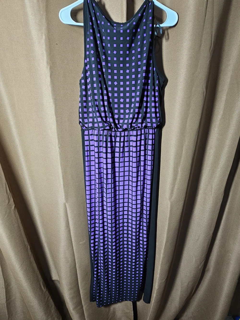 Sleeveless Black & Purple Maxi Dress - Picture 2 of 6
